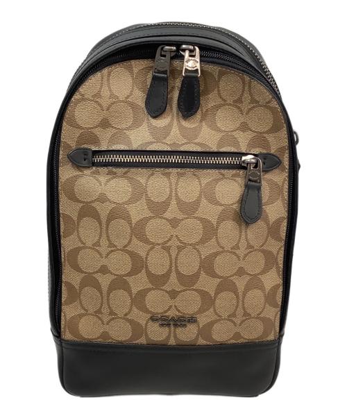 COACH（コーチ）COACH (コーチ) ボディバッグ ベージュ×ブラックの古着・服飾アイテム