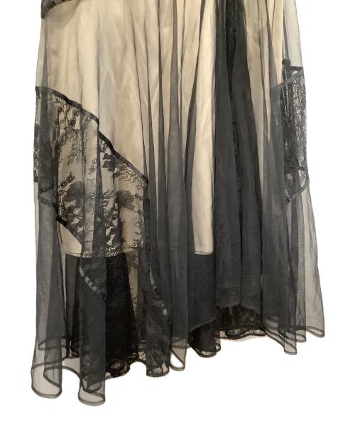 Snidel（スナイデル）Snidel (スナイデル) レーススイッチングスカート ブラック サイズ:S 未使用品の古着・服飾アイテム