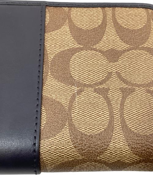COACH（コーチ）COACH (コーチ) 長財布 ベージュ×ネイビーの古着・服飾アイテム