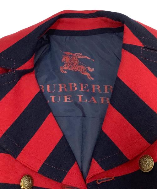 BURBERRY BLUE LABEL（バーバリー ブルー レーベル）BURBERRY BLUE LABEL (バーバリーロンドンブルーレーベル) Pコート レッド×ネイビー サイズ:38の古着・服飾アイテム