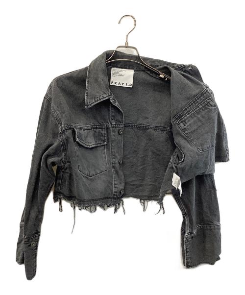 FRAY ID（フレイ アイディー）FRAY ID (フレイ アイディー) ショートデニムジャケット ブラック サイズ:Mの古着・服飾アイテム