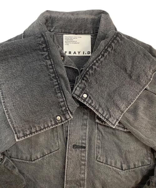 FRAY ID（フレイ アイディー）FRAY ID (フレイ アイディー) ショートデニムジャケット ブラック サイズ:Mの古着・服飾アイテム