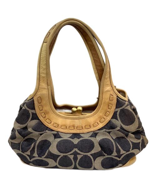 COACH（コーチ）COACH (コーチ) デニムワンショルダーバッグ ブラウン×インディゴの古着・服飾アイテム