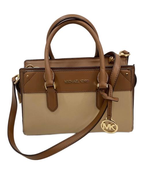 MICHAEL KORS（マイケル・コース）MICHAEL KORS (マイケル・コース) 2WAYショルダーバッグ ベージュ×ブラウンの古着・服飾アイテム
