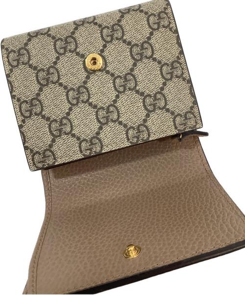 GUCCI（グッチ）GUCCI (グッチ) ダブルG バイカラー ミディアム ウォレット ベージュ×グレーの古着・服飾アイテム