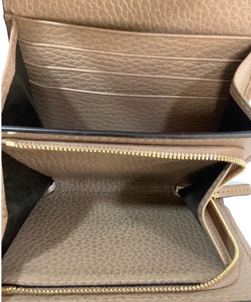 GUCCI（グッチ）GUCCI (グッチ) ダブルG バイカラー ミディアム ウォレット ベージュ×グレーの古着・服飾アイテム