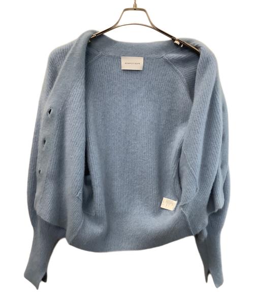 Adam et Rope（アダム エ ロペ）Adam et Rope (アダム エ ロペ) 厚手カーディガン スカイブルー サイズ:Freeの古着・服飾アイテム