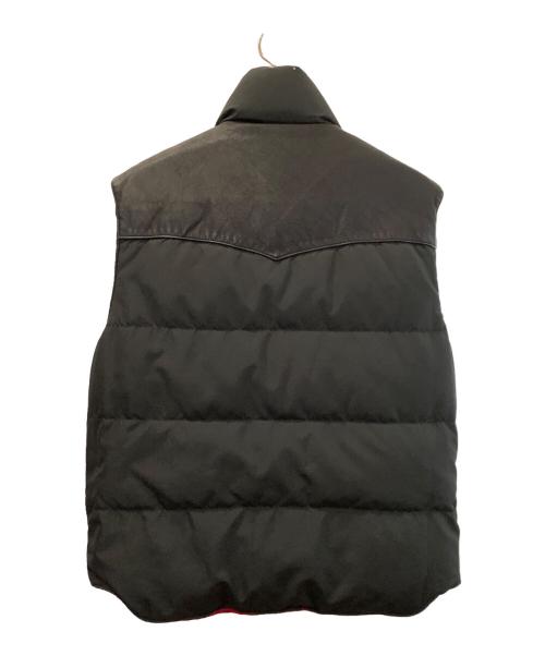 POLO RALPH LAUREN（ポロ・ラルフローレン）POLO RALPH LAUREN (ポロ・ラルフローレン) レザーヨークダウンベスト ブラック×レッド サイズ:Lの古着・服飾アイテム