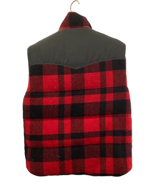 POLO RALPH LAUREN（ポロ・ラルフローレン）POLO RALPH LAUREN (ポロ・ラルフローレン) レザーヨークダウンベスト ブラック×レッド サイズ:Lの古着・服飾アイテム