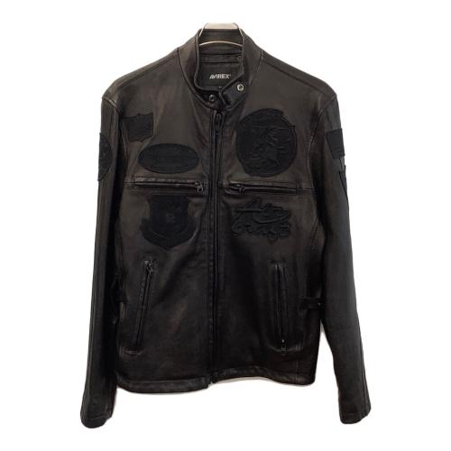 AVIREX（アヴィレックス）AVIREX (アヴィレックス) PATCHED RIDERS JACKET ブラック サイズ:Lの古着・服飾アイテム