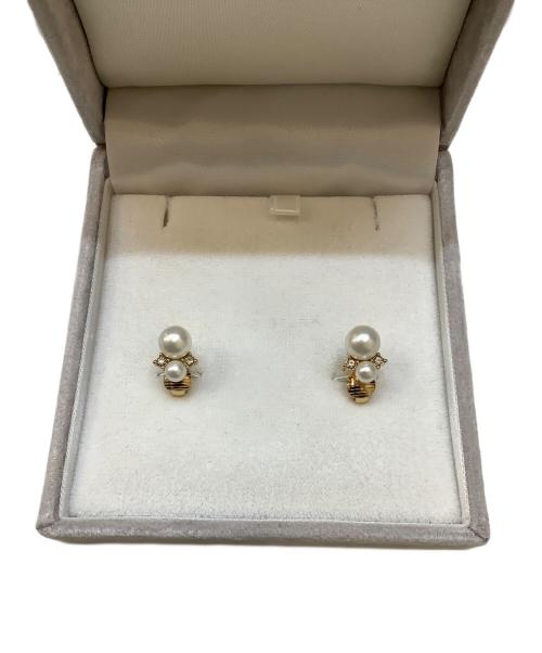 Christian Dior（クリスチャン ディオール）Christian Dior (クリスチャン ディオール) イヤリング ゴールドカラー×ホワイトの古着・服飾アイテム