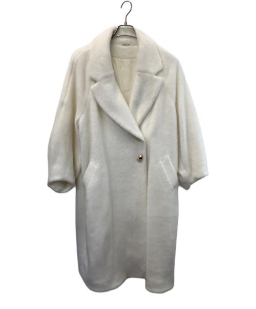 Snidel（スナイデル）Snidel (スナイデル) シャギーロングコート ホワイト サイズ:Sの古着・服飾アイテム