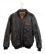 AVIREXアヴィレックス）の古着「レザーMA-1ジャケット」｜ブラック