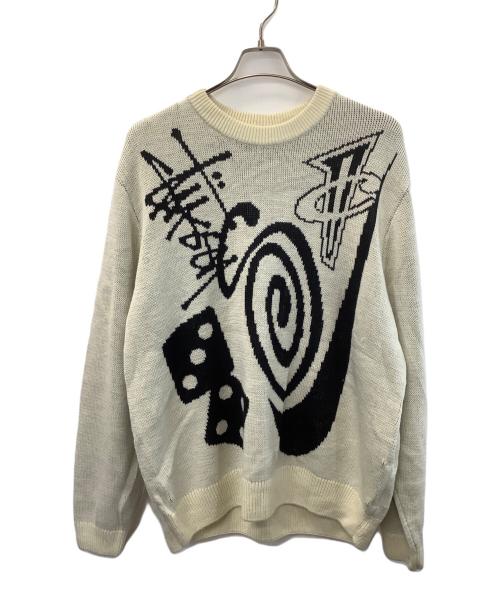 NIKE（ナイキ）NIKE (ナイキ) stussy (ステューシー) 厚手ニット アイボリー サイズ:Lの古着・服飾アイテム