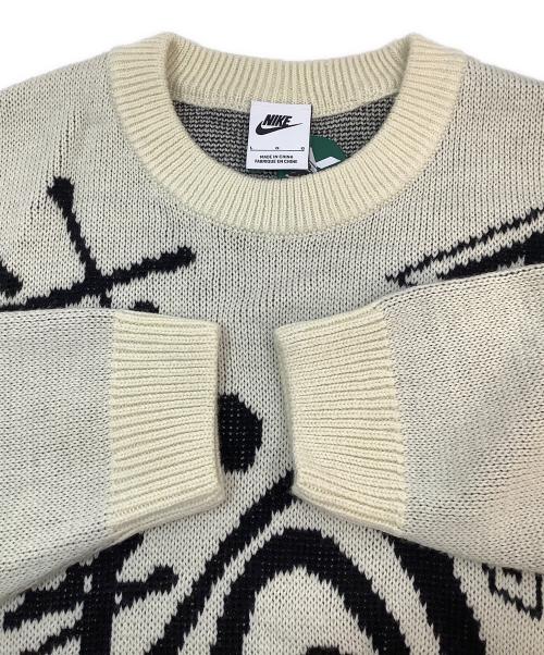 NIKE（ナイキ）NIKE (ナイキ) stussy (ステューシー) 厚手ニット アイボリー サイズ:Lの古着・服飾アイテム