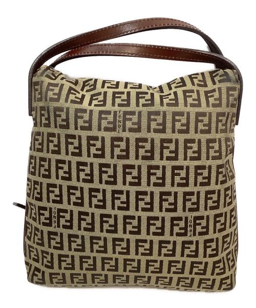 FENDI（フェンディ）FENDI (フェンディ) ショルダーバッグ ブラウン×ベージュの古着・服飾アイテム