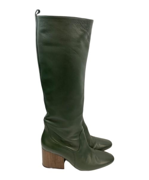 massimo Dutti（マッシモドゥッティ）massimo Dutti (マッシモドゥッティ) ロングブーツ グリーン サイズ:US9の古着・服飾アイテム