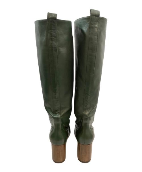massimo Dutti（マッシモドゥッティ）massimo Dutti (マッシモドゥッティ) ロングブーツ グリーン サイズ:US9の古着・服飾アイテム