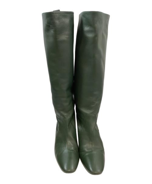 massimo Dutti（マッシモドゥッティ）massimo Dutti (マッシモドゥッティ) ロングブーツ グリーン サイズ:US9の古着・服飾アイテム