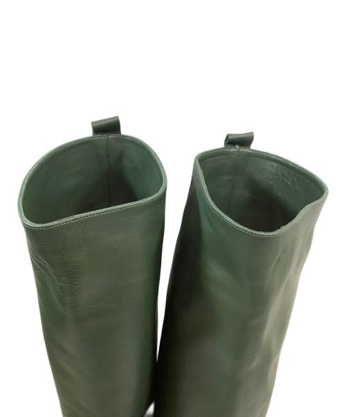 massimo Dutti（マッシモドゥッティ）massimo Dutti (マッシモドゥッティ) ロングブーツ グリーン サイズ:US9の古着・服飾アイテム
