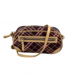 BURBERRY BLUE LABEL（バーバリー ブルー レーベル）の古着「ショルダーバッグ」｜レッド×ブラウン