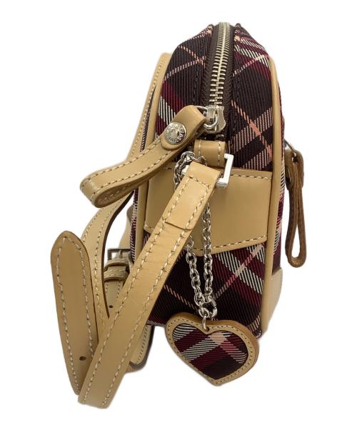 BURBERRY BLUE LABEL（バーバリー ブルー レーベル）BURBERRY BLUE LABEL (バーバリーロンドンブルーレーベル) ショルダーバッグ レッド×ブラウンの古着・服飾アイテム