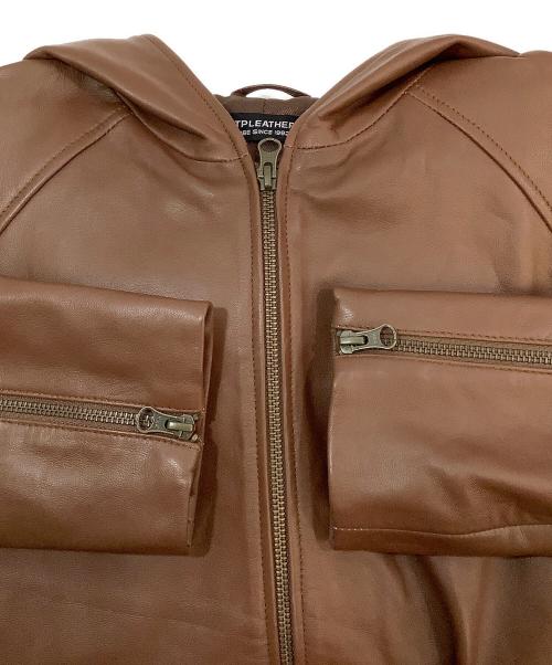 神戸パティーナ（コウベパティーナ）神戸パティーナ (コウベパティーナ) レザージャケット ブラウン サイズ:Lの古着・服飾アイテム