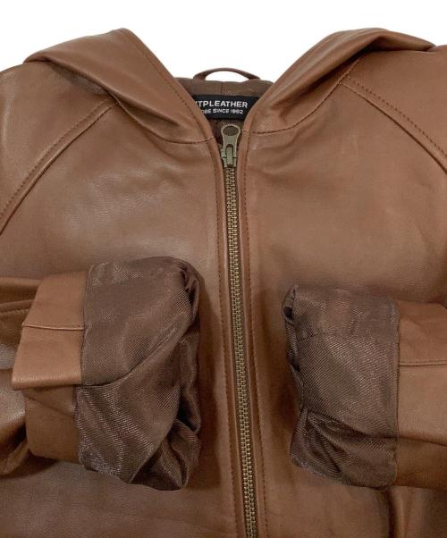 神戸パティーナ（コウベパティーナ）神戸パティーナ (コウベパティーナ) レザージャケット ブラウン サイズ:Lの古着・服飾アイテム