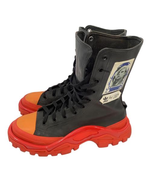 adidas（アディダス）adidas (アディダス) RAF SIMONS (ラフシモンズ) ブーツ レッド×ブラック サイズ:25cmの古着・服飾アイテム