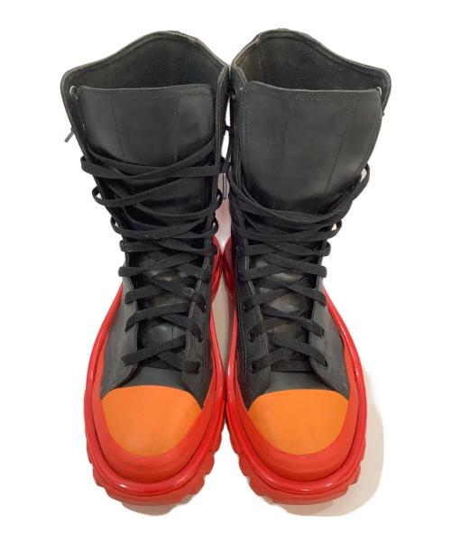 adidas（アディダス）adidas (アディダス) RAF SIMONS (ラフシモンズ) ブーツ レッド×ブラック サイズ:25cmの古着・服飾アイテム