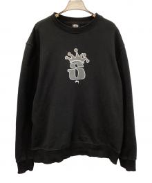 stussy（ステューシー）の古着「S CROWN CREW SWEATSHIRT」｜ブラック
