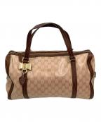 GUCCIグッチ）の古着「PVCコーティングキャンバス ボストンバッグ」｜ベージュ