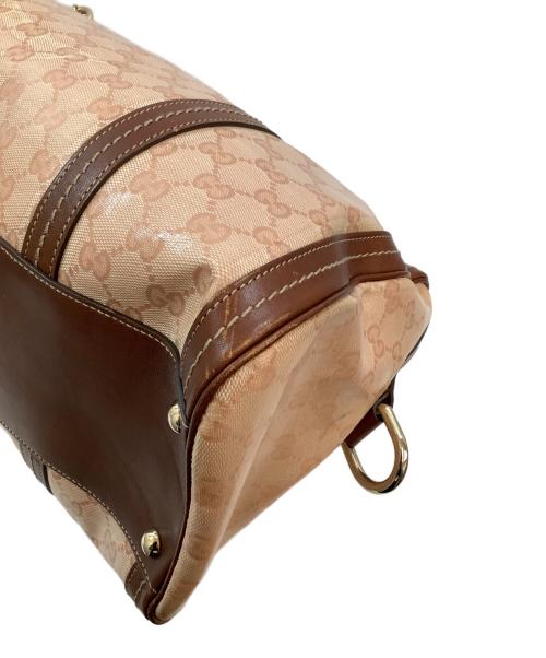 GUCCI（グッチ）GUCCI (グッチ) PVCコーティングキャンバス ボストンバッグ ベージュの古着・服飾アイテム