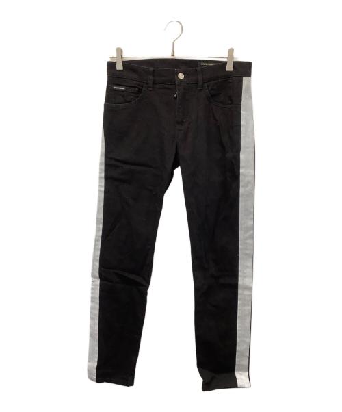 DOLCE & GABBANA（ドルチェ＆ガッバーナ）DOLCE & GABBANA (ドルチェ＆ガッバーナ) サイドラインスキニーパンツ ブラック サイズ:46の古着・服飾アイテム