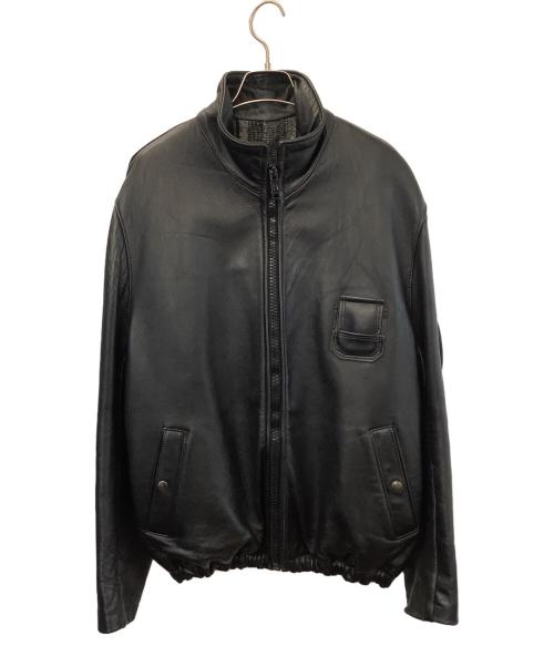 GVF IMPERCUIR GRAULHET（ジーブイエフ）GVF IMPERCUIR GRAULHET (ジーブイエフ) パイロットレザージャケット ブラック サイズ:記載なしの古着・服飾アイテム