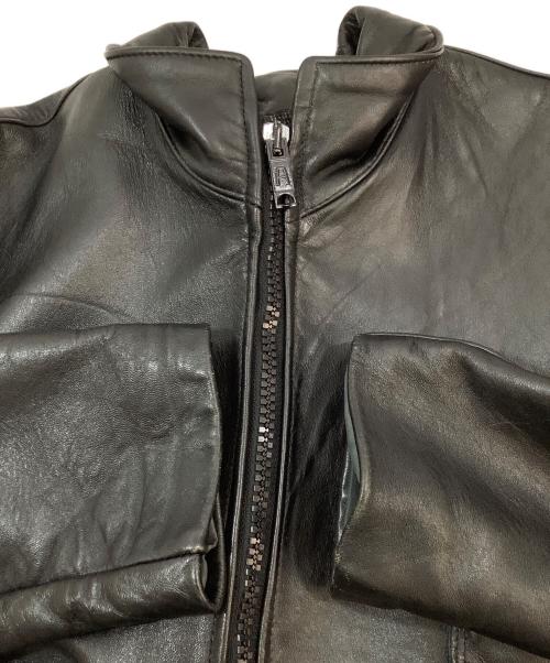 GVF IMPERCUIR GRAULHET（ジーブイエフ）GVF IMPERCUIR GRAULHET (ジーブイエフ) パイロットレザージャケット ブラック サイズ:記載なしの古着・服飾アイテム