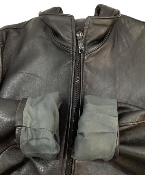 GVF IMPERCUIR GRAULHET（ジーブイエフ）GVF IMPERCUIR GRAULHET (ジーブイエフ) パイロットレザージャケット ブラック サイズ:記載なしの古着・服飾アイテム