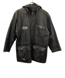 PERSON'S（パーソンズ）の古着「レザーコート」｜ブラック