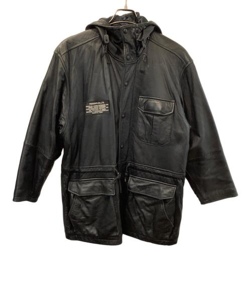 PERSON'S（パーソンズ）PERSON'S (パーソンズ) レザーコート ブラック サイズ:記載なしの古着・服飾アイテム