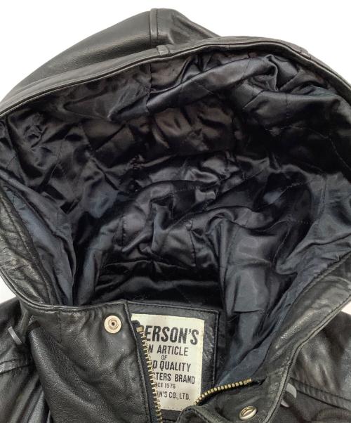 PERSON'S（パーソンズ）PERSON'S (パーソンズ) レザーコート ブラック サイズ:記載なしの古着・服飾アイテム