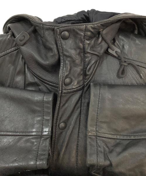 PERSON'S（パーソンズ）PERSON'S (パーソンズ) レザーコート ブラック サイズ:記載なしの古着・服飾アイテム