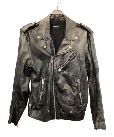 中古・古着通販】DIESEL (ディーゼル) ライダースジャケット シルバー