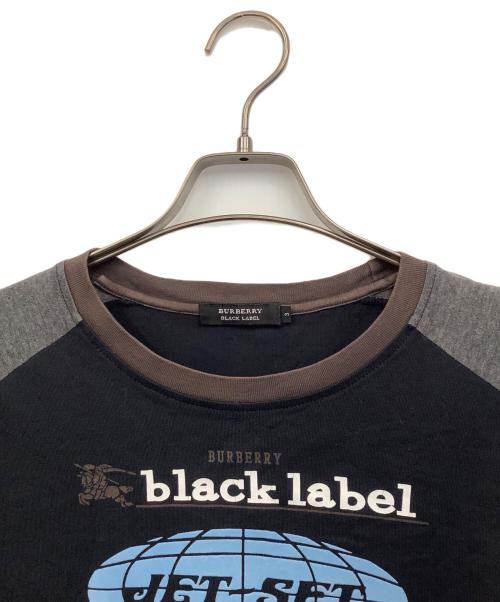 BURBERRY BLACK LABEL（バーバリーブラックレーベル）BURBERRY BLACK LABEL (バーバリーブラックレーベル) 半袖カットソー ブラック×ブラウン サイズ:3の古着・服飾アイテム