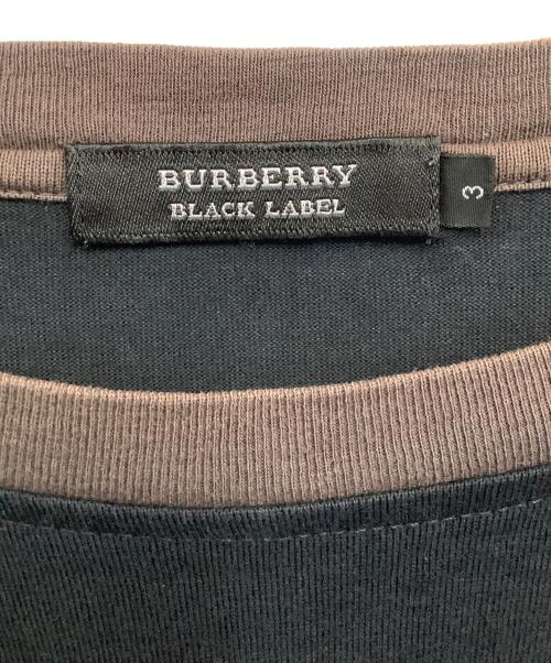 BURBERRY BLACK LABEL（バーバリーブラックレーベル）BURBERRY BLACK LABEL (バーバリーブラックレーベル) 半袖カットソー ブラック×ブラウン サイズ:3の古着・服飾アイテム