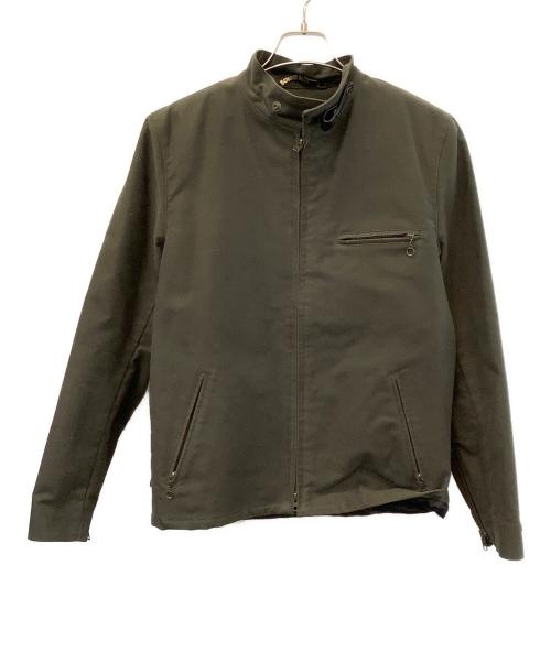 Schott（ショット）Schott (ショット) Billabong (ビラボン) シングルライダースジャケット グリーン×ブラック サイズ:40の古着・服飾アイテム