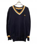 BURBERRY BLACK LABELバーバリーブラックレーベル）の古着「厚手ニット」｜アイボリー×オレンジ×ネイビー