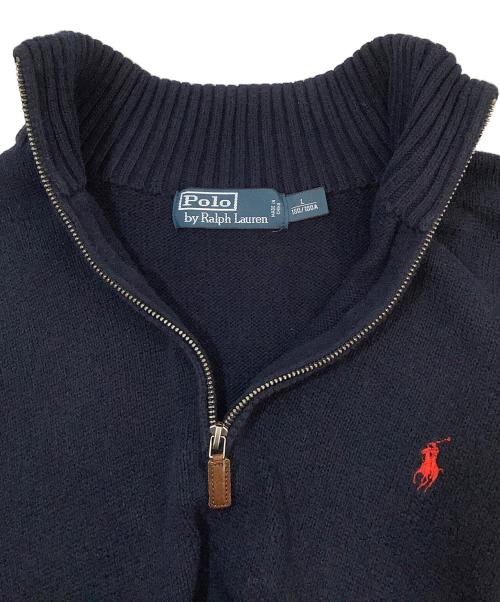 POLO RALPH LAUREN（ポロ・ラルフローレン）POLO RALPH LAUREN (ポロ・ラルフローレン) ジップニット ネイビー サイズ:Lの古着・服飾アイテム