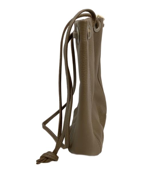 hobo（ホボ）hobo (ホボ) 巾着ショルダーバッグ ベージュの古着・服飾アイテム