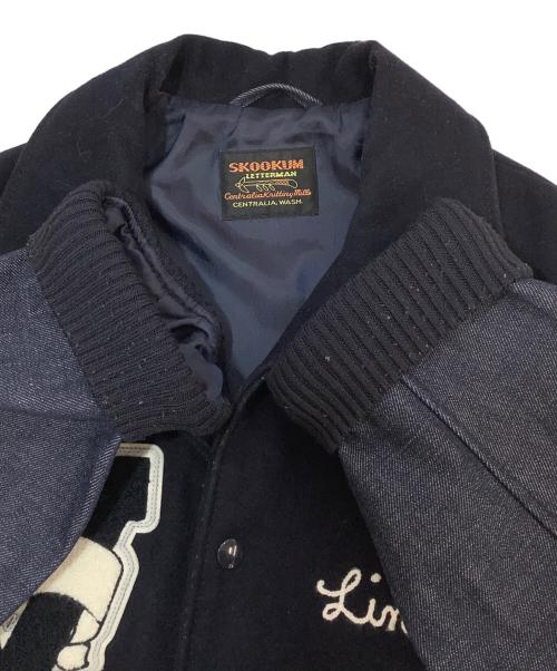 skookum（スクーカム）skookum (スクーカム) MONKEY TIME (モンキータイム) スタジャン ネイビー サイズ:Lの古着・服飾アイテム