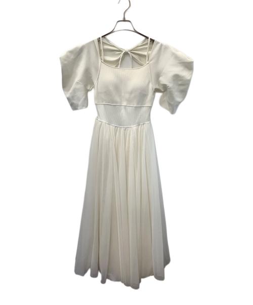 Snidel（スナイデル）Snidel (スナイデル) Chacott (チャコット) 半袖ワンピース アイボリー サイズ:1 未使用品の古着・服飾アイテム